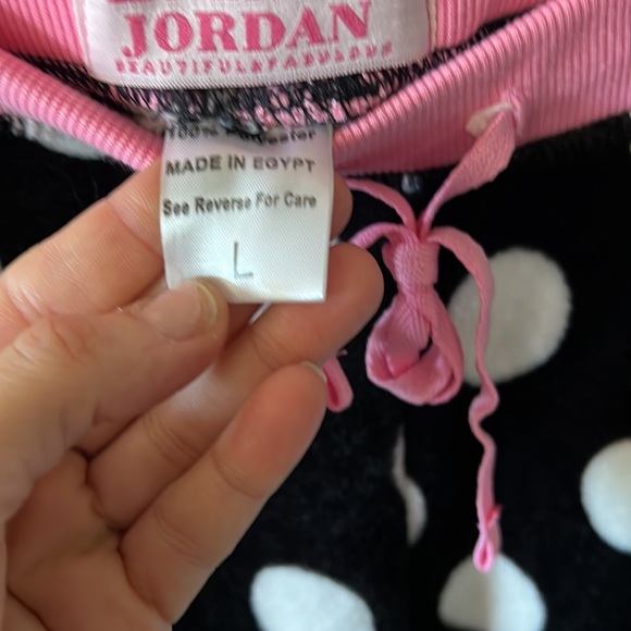 Young woman’s fuzzy black and white polka dot pajama pants - Picture 3 of 5